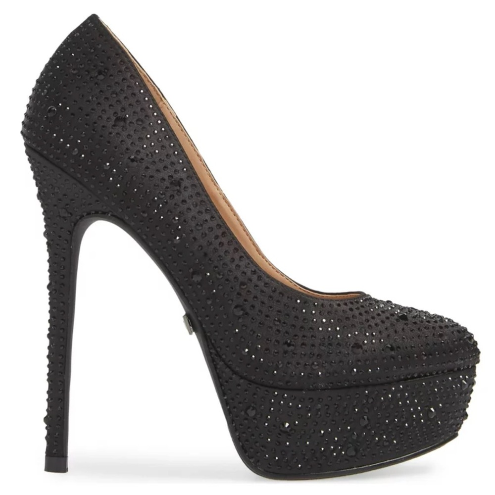 LAUREN LORRAINE Women’s Sexy Satin Sparkle Platform 5” Stiletto Pumps Sz 9 $75 - Picture 2 of 4